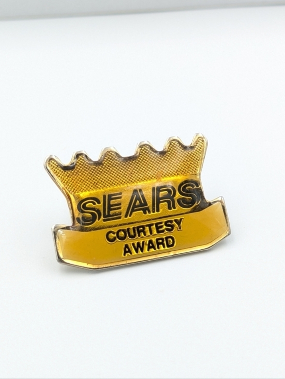 Vintage Sears Courtesy Award employee lapel pin gold tone collectible